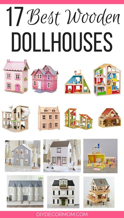 Wooden Dollhouses: Every mom looks forward to the day their kids get their first wooden dollhouse. Santa brought our kids their wooden dollhouse last year, when my daughter was three and a half and my son was one and a half. A year later, and they are still playing with it just as much! And ... Read More about 17 Best Wooden Dollhouses In Every Price Range and Style Toddler Dollhouse, Wood Doll House, Reborn Dolls Silicone, Wooden Dollhouse Kits, Reborn Toddler Girl, Toddler Girl Toys, Girls Dollhouse, Build A Playhouse, Wood Doll