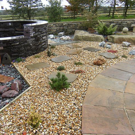 Derbyshire Specialist Aggregates: Golden gravel 10mm 1 of 6 Golden Gravel, Decorative Aggregates, Landscaping Around Trees, Gravel Garden, Pick And Mix, Garden Room, Golden Yellow, Stepping Stones, Garden Ideas