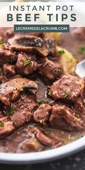 Instant Pot Beef Tips, Beef Tips And Rice, Beef Tip, Instant Pot Stew, Beef Stew Meat Recipes, Beef Recipe Instant Pot, Beef Tip Recipes, Beef Tips And Gravy, Over Mashed Potatoes