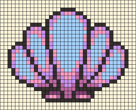 Alpha pattern #38346 | BraceletBook Ocean Pixel Art, Pixel Art Fruit, Disney Ocean, Easy Perler Beads Ideas, Fuse Bead Patterns, Easy Pixel Art, Pixel Art Templates, Mermaid Shell, Diy Perler Bead Crafts