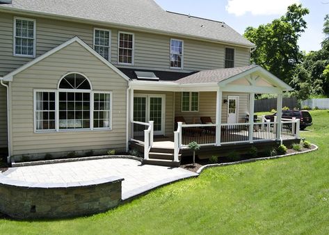 Deck And Patio Combo, Pergola Furniture, Aluminum Balusters, Porch Kits, Deck And Patio, Building A Porch, Patio Pergola, Patio Deck Designs, Deck Porch