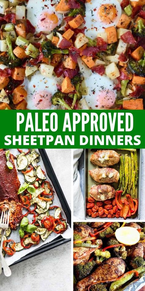 You can't help but drool when you see these Delicious Paleo Sheet Pan Meals! They are simple to make and taste heavenly. Paleo dinner ideas just got easier. #paleo #glutenfree #easy #sheetpan #dinner #simple #dairyfree #breagettingfit Aip Sheet Pan Meals, Paleo Meal Prep Dinner, Paleo Chicken Dinner Ideas, Paleo Dinner Sheet Pan, Paleo Diet Dinner, Paleo Clean Eating Recipes, Paleo Dinner Ideas Easy, Whole 30 Dinner Ideas Easy, Simple Paleo Dinner Recipes