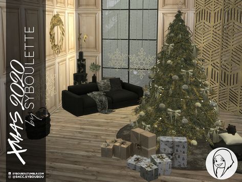 Sims 4 Cc Christmas Decorations, Sims 4 Seasons, Los Sims 4 Mods, Christmas Furniture, Sims 4 Cc Packs, Sims 4 Cc Furniture, Best Sims, Christmas Bedroom, Christmas Living Rooms