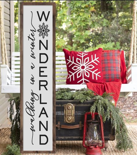 Porch Sign Christmas, Porch Decor Christmas, Wood Sign Christmas, Winter Porch, Wooden Porch, Winter Signs, Front Porch Signs, Porch Welcome Sign, Handmade Wood Signs