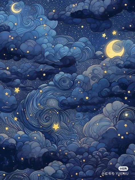 Whats Wallpaper, Arte Do Kawaii, Arte Van Gogh, Celestial Art, 판타지 아트, Dreamy Art, Pretty Wallpapers Backgrounds, Cute Wallpaper Backgrounds, The Night Sky