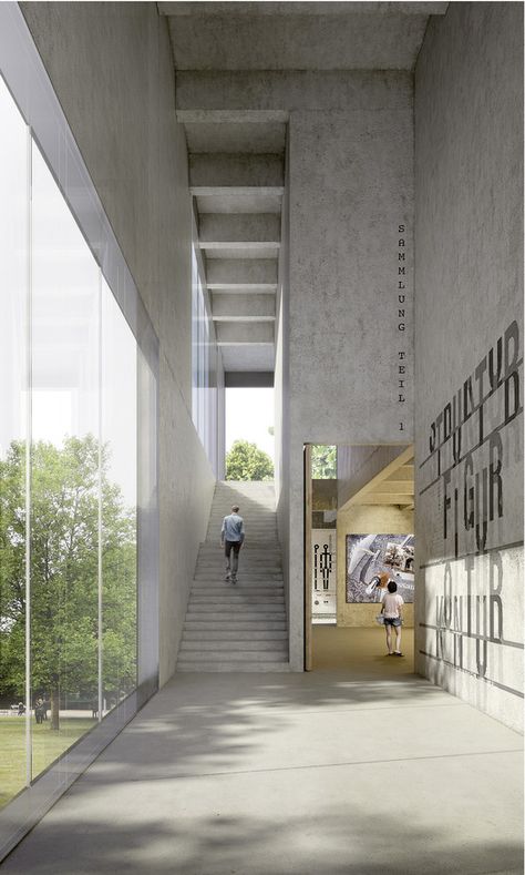 Raummanufaktur's commended design. Image Courtesy of Bauhaus Dessau Viborg, Cultural Architecture, Museum Architecture, Interior Rendering, Architecture Rendering, Salou, Space Architecture, Architecture Presentation, Architectural Inspiration