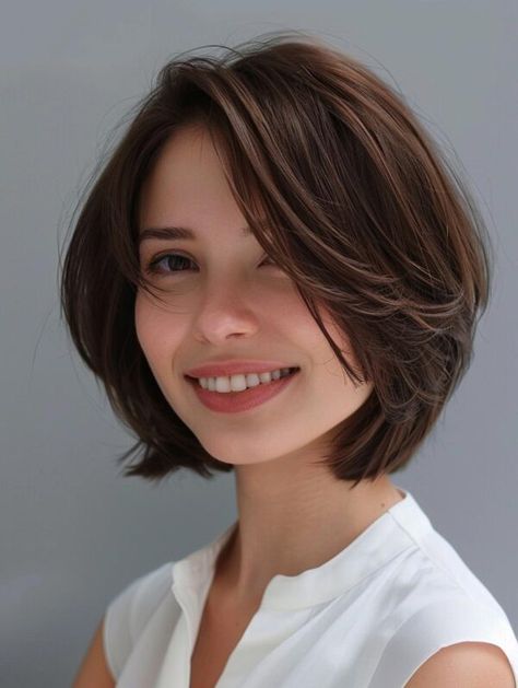 Explore Chic Chin-Length Layered Bob Hairstyles Asian Hair Bob, Hairstyle Asian, Short Layered Bob Haircuts, Short Hair Images, Layered Bob Haircuts, Straight Hair Cuts, All Face Shapes, Corte Bob, Chin Length