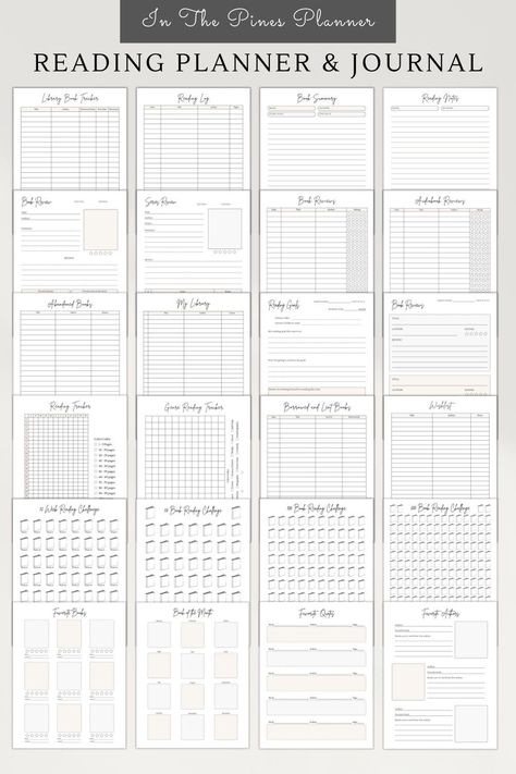 Organize your books and reading logs with this easy-to-use template. Reading Journal Template, Reading Journal Printable, Reading Planner, Planner And Journal, Book Reading Journal, Book Tracker, Reading Essentials, Reading Logs, Reading Notes