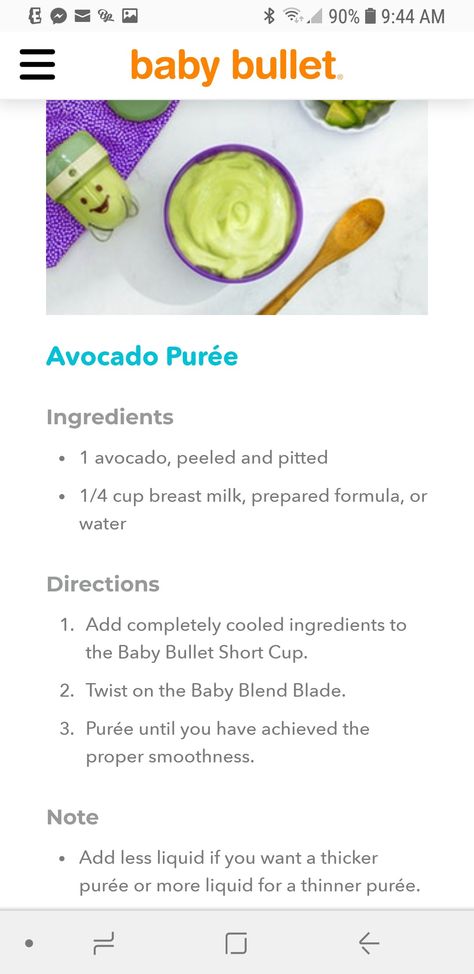 Avocado puree Breast Milk Puree, Avocado Puree, Baby Bullet, Plant Based Lifestyle, Milk Recipes, Fun Food, Breast Milk, Baby Food, Baby Food Recipes