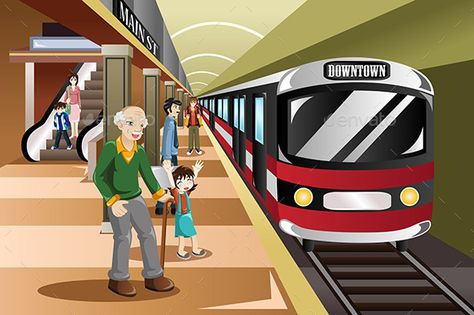 A vector illustration of people waiting in a train station. Vector illustration, zip archive contain eps 10 and high resolution jp Christmas Drama, Train Clipart, Illustration Of People, Train Drawing, Train Illustration, Cute Lockscreens, Subway Train, Coding For Kids, Vector Character