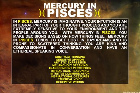 Pisces Mercury, Mercury In Pisces, Chinese Numerology, Astrological Chart, Astrology Houses, Birth Order, Planet Signs, Astrology Planets, Astrology Pisces