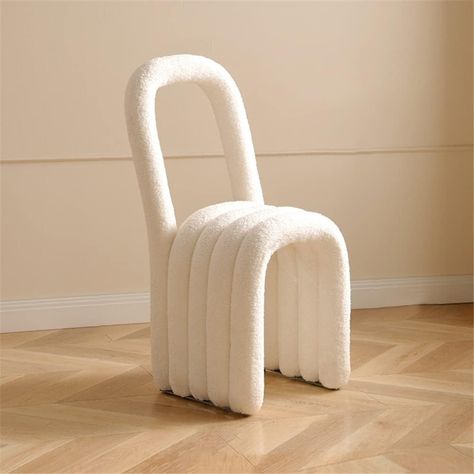 Amazon.com: BAYCHEER Lamb Wool Side Chairs Modern Kitchen Side Chair 16'' Wide Open Back Dining Side Chair Nordic Creative Special-Shaped Chair - White 1 Piece : Everything Else Fur Dining Chair, Velvet Dining Room Chairs, Glam Dining Room, Apartment Dining Room, Dining Room Chair, Indoor Chairs, Velvet Dining Chairs, Dining Arm Chair, Side Chairs Dining