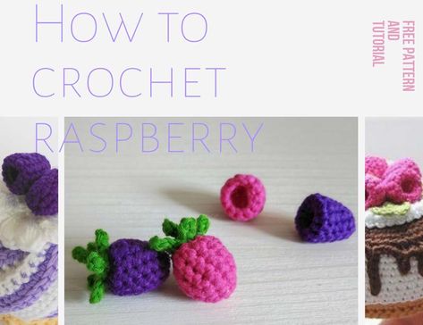 Free Crochet Mushroom, Crochet Raspberry, Mushroom Patterns, Crochet Fruit, Crochet Mushroom, Crochet Food, How To Crochet, Crochet Patterns Amigurumi, Crochet Crafts