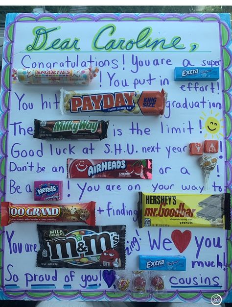 Graduation Candy Board Ideas, Candy Board Ideas, Grad Signs, Candy Poster Board, Grade School Graduation, Graduation Posters, Candy Sayings, Candy Posters, Candy Boards