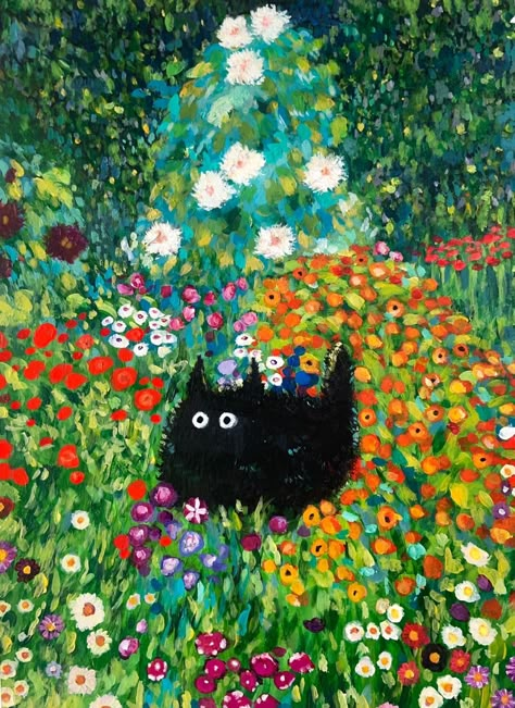 Cat Paintings, Black Cat Art, Diamond Painting Kits, Creative Painting, Hur Man Målar, Diy Diamond Painting, Painting Inspo, Cat Painting, Art Kit