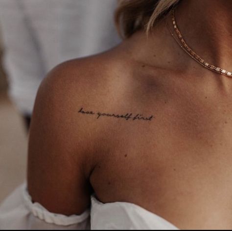 Back Shoulder Word Tattoos For Women, Collar Bone Word Tattoos For Women, Under Shoulder Tattoo, Shoulder Script Tattoos For Women, Dainty Saying Tattoos, Fine Line Quote Tattoos For Women, Collarbone Text Tattoo, Live Passionately Tattoo, Under Collar Bone Tattoos For Women