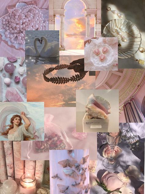 Aphrodite Core, Pjo Cabins, Lady Aphrodite, Aphrodite Cabin, Mood Board Aesthetic, Lavender Bedroom, Cabin 10, Freya Goddess, Character Vibes