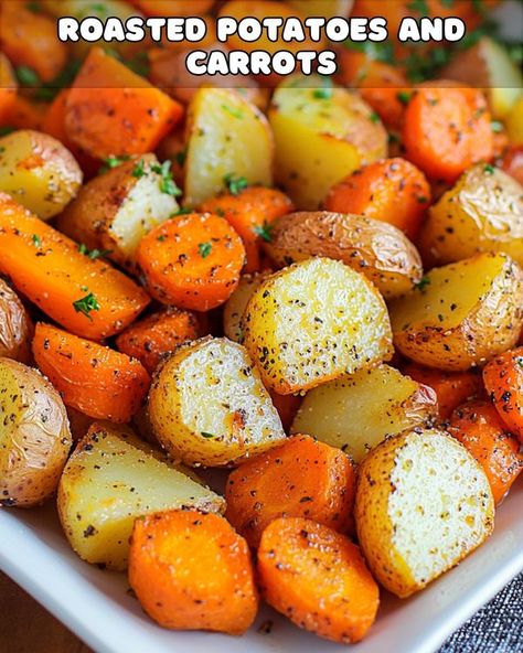 Yay Recipes Easy Roasted Potatoes And Carrots, Potato’s And Carrots, Roasted Potatoes And Carrots Crockpot, Roasted Carrots And Potatoes Oven, Roasted Potato And Carrots, The Best Roasted Carrots, Roasted Potatoes And Carrots In Oven, Carrot And Potato Recipes, Potato And Carrot Recipes