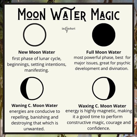 Incantari’s Instagram post: “Evening dolls, I’m sure most of you have heard about moon water or seen it in passing. Many spiritual traditions throughout history have…” Lunar Cycle Tattoo, Cycle Tattoo, About Moon, Moon Water, Water Energy, Lunar Cycle, Moon Magic, Mind Body Soul, New Moon