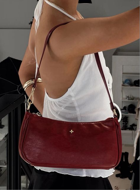 Red fall purse  Follow my shop @sophstudent on the @shop.LTK app to shop this post and get my exclusive app-only content!  #liketkit  @shop.ltk https://liketk.it/4VSby Dark Red Purse, Red Bag Style, Red Purse Outfit, 70s Inspired Outfits, 2025 Board, Wardrobe Stand, Elegant Handbags, Fashion Thrift, Purse Outfit