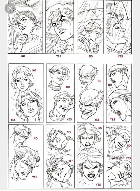 Comic Book Faces Drawing, How To Draw Like Comics, How To Draw In A Comic Book Style, How To Comic Book Draw, How To Draw In Comic Style, How To Draw Comic Book Style Step By Step, Comic Book Expressions, Comic Book Art Reference, Comic Book Action Poses