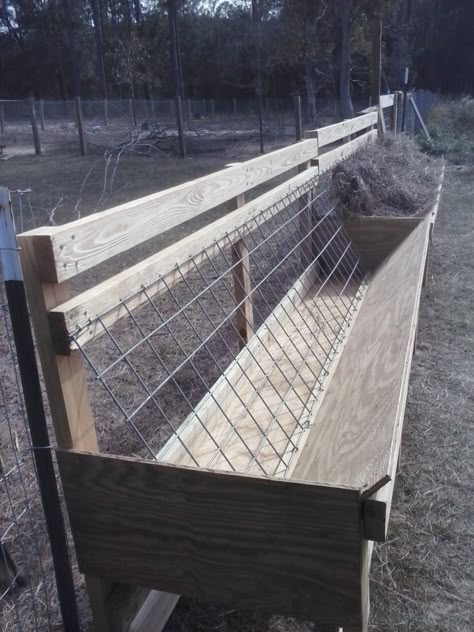 Hay Barn Ideas, Hay Feeder For Goats, Diy Hay Feeder, Goat Feeders, Sheep Feeders, Goat Hay Feeder, Goat Fence, Goat Feeder, Goat Playground