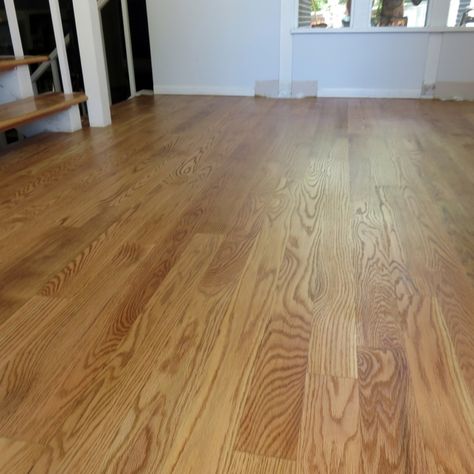 Oak Floor Stain Colors, Red Oak Floor Stain Colors, Minwax Golden Oak, Brick Ranch Remodel, Red Oak Hardwood Floors Stains, Wood Floor Stains, Stain On Red Oak, Hardwood Colors, Golden Oak Floors