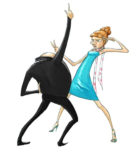 Gru dance with Lucy Gru X Lucy, Gru Fanart, Lucy Despicable Me, Disney Animation Characters, Lucy Illustration, Gru And Lucy, Despicable Me Gru, Gru Despicable Me, Lucy Wilde