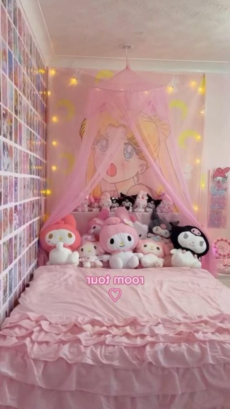 Bunk Bed Kawaii Room, Kawaii Bunk Bed, Kawaii Loft Bed, Kawaii Room Decor Ideas, Bunk Bed Aesthetic, Aesthetic Kawaii Room, Room Ideas Bunk Beds, Cute Room Aesthetic, Kawaii Bed