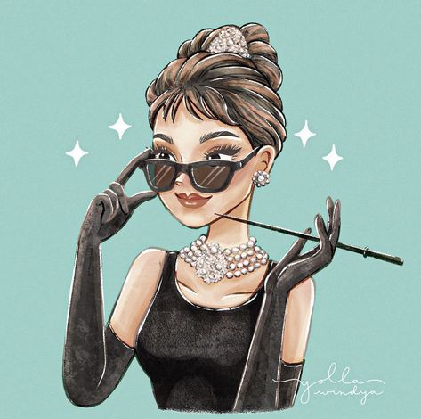 Lady Cartoon Beautiful, Audrey Hepburn Pixel Art, Audrey Hepburn Fanart, Breakfast At Tiffany Illustration, Pop Art Audrey Hepburn, Audrey Hepburn Art, Ideas Family, My Fair Lady, Breakfast At Tiffanys