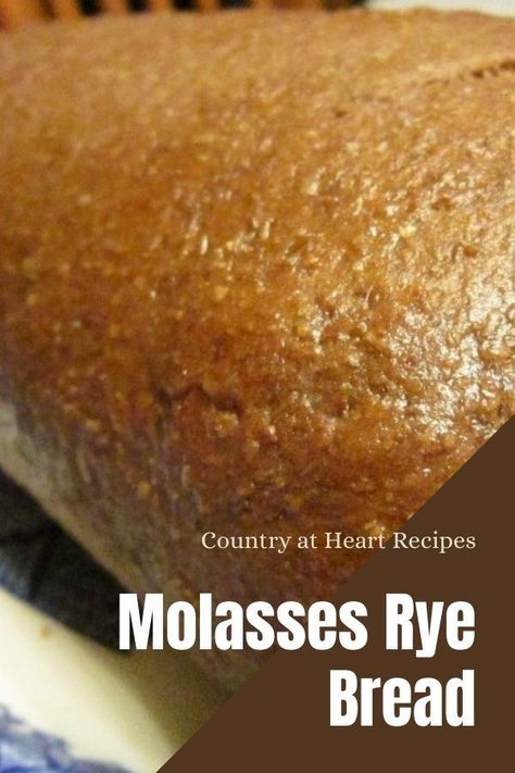 Molasses Rye Bread, Easy Rye Bread Recipe, Sweet Rye Bread Recipe, Bushman Bread, Dark Rye Bread Recipe, Rye Bread Recipe, Molasses Bread, Sandwich Rolls, Molasses Recipes