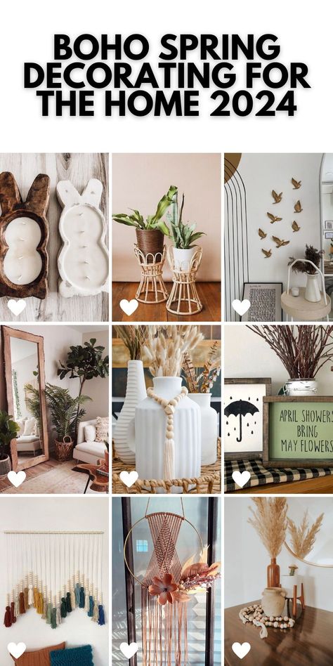 Welcome the outdoors in with spring boho decorating ideas. Use natural elements like driftwood, woven baskets, and fresh flowers to bring a touch of nature into your home. Spring Decor Boho, Boho Flowers Home Decor, Boho Floral Arrangements For Wall, Boho Chic Shelf Decor, Boho Theme Shelf, Boho Spring Decor, Spring Decor 2024, Boho Mantle Decor, Boho Mantle