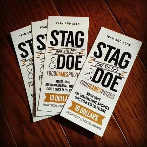 Stag and Doe Tickets © 2013, Alex Mohammed. All rights reserved. By Alex Mohammed New Years Eve Stag And Doe, Stag And Doe Ticket Ideas, Stag And Drag Ideas, Stag And Doe Theme Ideas, Stag And Doe Theme, Stag And Doe Ticket, Stag And Doe Outfit Ideas, Stag And Doe Ideas, Buck And Doe Games