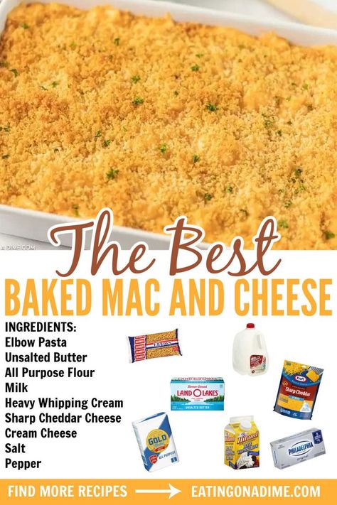 Easy Homemade Mac And Cheese Baked, Homeade Mac And Cheese, Homemade Creamy Mac And Cheese, Best Baked Mac And Cheese Recipe, Easy Baked Mac And Cheese, Bread Crumb Topping, Creamy Mac And Cheese Recipe, Homemade Mac And Cheese Recipe Easy, Homemade Mac And Cheese Recipe Baked