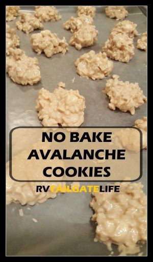 Avalanche Cookies Avalance Cookies, No Bake Avalanche Cookies, Rv Oven, No Bake Cookie Recipe, Avalanche Cookies, No Bake Cookie, Basic Cookies, Travel Hack, Baking Recipes Cookies