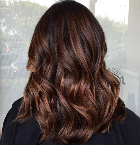 Copper Brown Balayage Hair Leah Thompson, Mocha Balayage, Mocha Brown Hair Color, Mocha Brown Hair, Mocha Color Hair, Mocha Hair, Soft Balayage, Matrix Hair, Color Formulas