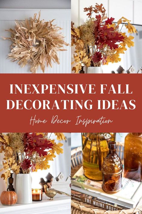 With fall quickly approaching, you’re probably thinking about some inexpensive fall decorating ideas to spruce up your home for the season! Here are over 40 different ideas for beautiful fall decorations on a budget! Fall Decor On A Budget, Diy Floral Wreath, Fall Color Schemes, Fall Decorating Ideas, Fall Birthday Parties, Budget Decorating, Cute Fall Wallpaper, Simple Centerpieces, Iphone Wallpaper Fall