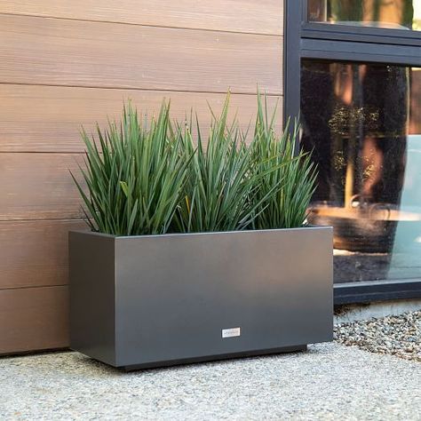 All Outdoor Planters & Garden Accessories | West Elm Planter Pottery, Trough Planters, Rectangular Planters, Steel Planters, Rooftop Patio, Indoor Outdoor Planter, Small Planter, Corten Steel, Planter Box