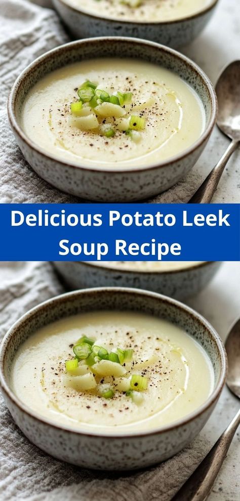 Craving a comforting dish that’s also quick to make? This Potato Leek Soup is perfect for you! Its creamy texture and delightful taste make it a family favorite. Enjoy this easy dinner idea that’s both nourishing and delicious. Potato Leek Soup Recipe, Leeks Soup Recipes, Creamed Leeks, Potato Leek, Potato Leek Soup, Potato Vegetable, Leek Soup, Diced Potatoes, Taste Made