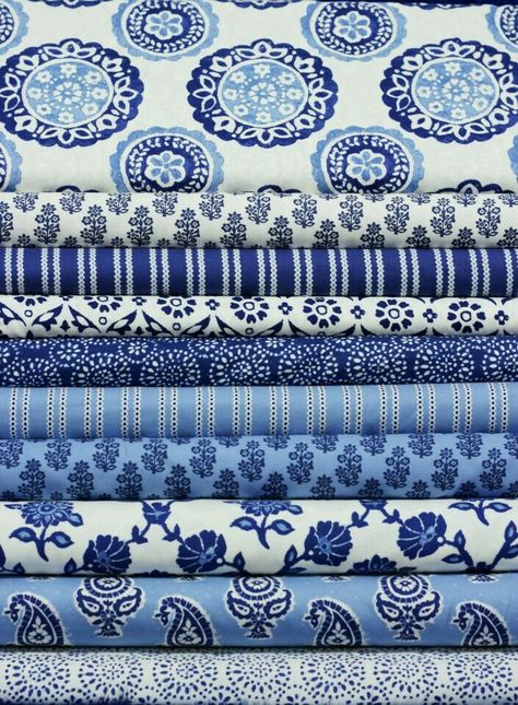 Blue White Fabric, Dear Stella Fabric, Blue White Decor, Blue And White Fabric, Quilt Material, Fabric Inspiration, Pretty Fabric, White Quilt, Fabulous Fabrics