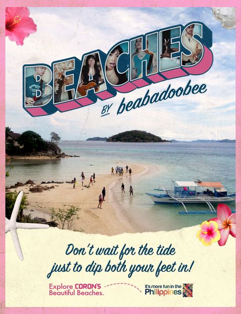 by rosadvera on ig Poster Beabadoobee, Beabadoobee Poster Aesthetic, Beabadoobee Album, Beabadoobee Poster, Beabadoobee Tour Poster, Beabadoobee Album Cover Beatopia, Beaches Beabadoobee, Beach Posters, Coron