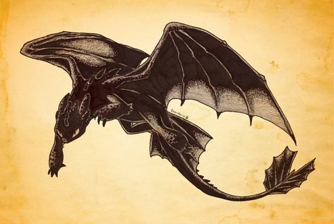 Toothless Tattoo, Toothless Drawing, Night Fury Dragon, Httyd Art, Dreamworks Dragons, Httyd Dragons, Bio Art, Dragon Trainer, Night Fury