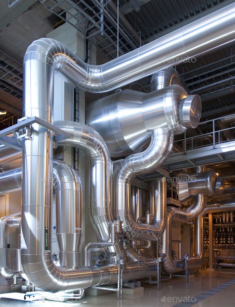 Underground Factory, Pipes Aesthetic, Industrial Piping, Pneumatic Tube, Industrial Plant, Industrial District, Mechanical Power, Industrial Aesthetic, Industrial Machinery