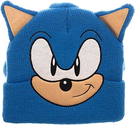 Amazon.com: Sonic The Hedgehog 3D Collectors Edition Costume Beanie , Blue , One Size : Clothing, Shoes & Jewelry Sonic The Hedgehog Halloween, Sonic Shoes, Sonic Merch, The Hedgehog Sonic, Hats Beanie, Sonic Tails, Sonic And Friends, Beanie Cap, Winter Hats Beanie