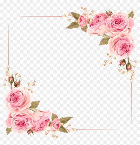 Wedding Invitation Flower, Invitation Flower, Pink Clip, Rose Border, Rose Flower Arrangements, Wedding Invitation Background, طابع بريدي, Border Png, Invitation Background