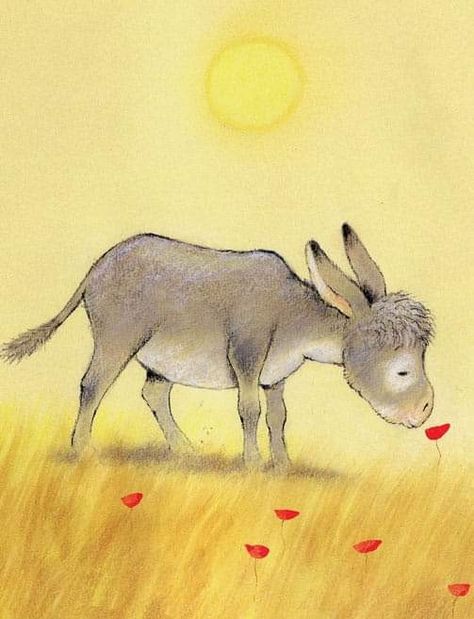 Cute Donkey Drawing Art, Donkey Pics, Donkey Drawing, Horse Canvas Painting, Cute Donkey, Watercolor Birthday Cards, Watercolor Birthday, Disney Artwork, Childrens Books Illustrations