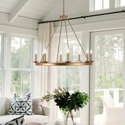 COME AS YOU ARE | Shop Sales Events Antique Farmhouse Circle Chandelier, Wheel Chandelier, Wagon Wheel Chandelier, Candle Style Chandelier, Gold Chandelier, Candle Styling, Wagon Wheel, Antique Farmhouse, Light Candle