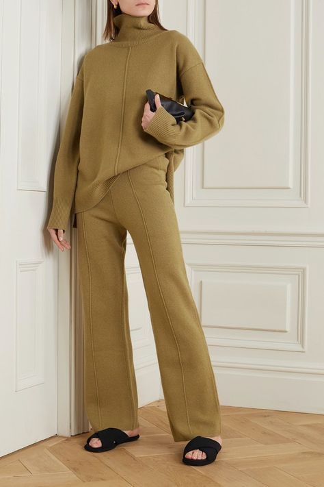 The 7 Spring Fashion Trends From Net-A-Porter Are Probably On Your Mood Board Already Joseph Clothing, Knitted Suit, Matching Sweaters, Sanya, Twill Shorts, 2020 Fashion, Spring Fashion Trends, Fashion Color, Green Wool