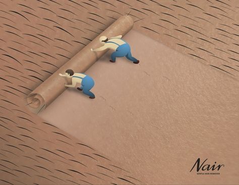 Nair Hair Removal by Christian Dyer, via Behance. "Gentle Hair Remover." Hair Removal Creative Ads, Hair Removal Ads, Nair Hair Removal, Reels Ideas, Hair Remover, Creative Ads, Ads Creative, Print Ad, Creative Advertising