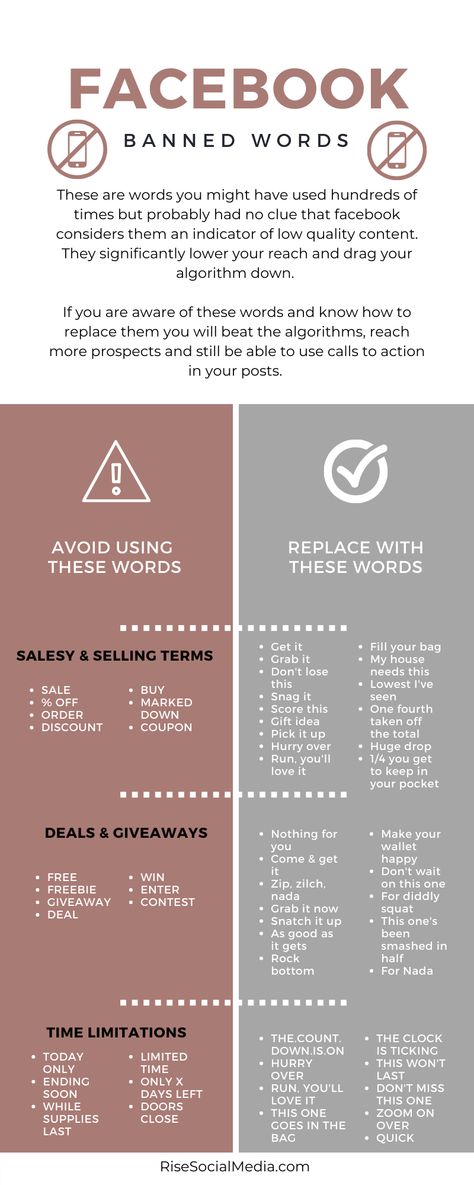 Facebook Tips: Hack the Facebook Algorithm. Avoid using these words and replace them with the right words. Fusion Studio, Multiple Businesses, Facebook Algorithm, Facebook Content, Build A Community, Facebook Engagement, Business Marketing Plan, Interactive Posts, Small Business Social Media